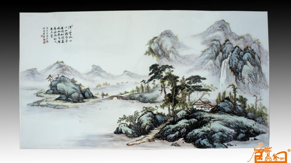 中堂瓷板—漠漠云林