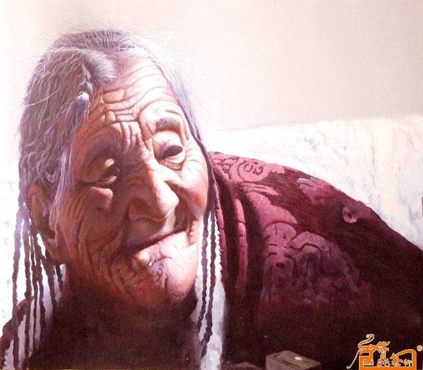 藏族老阿妈 布面油画